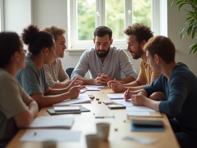 소그룹으로 나뉘어 열띤 토론을 펼치는 참가자들